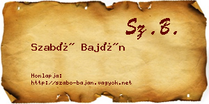 Szabó Baján névjegykártya